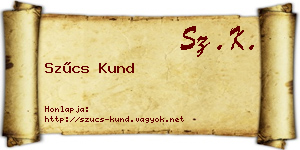 Szűcs Kund névjegykártya